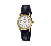 Orologio Casio Donna Analogico Pelle Oro Nero LTP-V002GL-7B2 / Autentico Casio