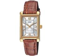 Orologio Casio Donna Cassa Dorata Cinturino In Pelle Marrone LTP-1234PGL-7AEG