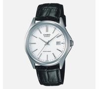 Orologio CASIO mod. MTP-1183E-7ADF Uomo pelle Nero cassa Silver con Datario
