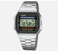 Orologio CASIO ref. A168WA-1WDF mod. VINTAGE Unisex acciaio digitale SILVER