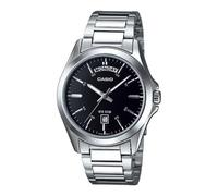 Orologio Casio Uomo MTP-1370D-1A1 Day Date Acciaio Inox Nero Analogico Quarzo