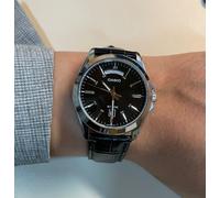 Orologio Casio Uomo MTP-1370L-1A Analogico Quarzo Cinturino Pelle Data...
