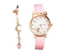Orologio Casual Cat Quarzo Moda Coreano Ladies Set Bracciale Orologio Set Ladies Digital Orologi, rosa, misura unica
