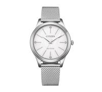 Citizen EM1220-82A Orologio solare da donna Eco-Drive in acciaio inox, cinturino in maglia milanese, 34 mm, 5 ATM