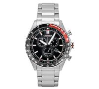 Citizen AT2566-88E Eco-Drive Orologio solare da uomo, cronografo, in acciaio inox, nero, 43 mm, 10 ATM