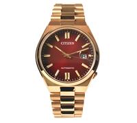 Orologio Citizen Tsuyosa automatico quadrante rosso vetro zaffiro oro rosa NJ...