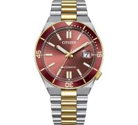 Citizen NJ0234-58X - Orologio automatico da uomo, in acciaio inox, colore argento, quadrante rosso bicolore 40 mm