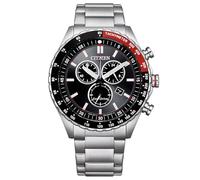 Citizen AT2566-88E Eco-Drive Orologio solare da uomo, cronografo, in acciaio inox, nero, 43 mm, 10 ATM