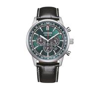 Citizen CA4720-01X Eco-Drive Solar Chronograph Orologio da uomo in acciaio inox 42 mm cinturino in pelle nera 10 ATM
