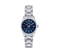 Breil, Collezione Classic Elegance, Orologio Donna, in Acciaio Silver, Movimento al Quarzo Solo Tempo, Quadrante Blu, Lunetta con Pattern Zigrinato, Resistente all'Acqua, Silver-Blu