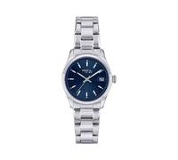 Breil, Collezione Classic Elegance, Orologio Donna, in Acciaio Silver, Movimento al Quarzo Solo Tempo, Quadrante Blu, Lunetta con Pattern Zigrinato, Resistente all'Acqua, Silver-Blu