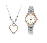 Orologio + Collana Cuore Ops Objects Bicolore OPSPW-690 CL-574 con Zirconi