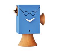 Orologio con cucù Da appoggio J.Lennon 15x11xh24 cm con particolari in legno massello tornito, colore blu chiaro blu
