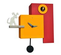 Orologio con cucù The Guardian 25x12xh23 cassa in MDF Particolari in betulla giallo rosso