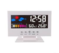 Orologio con display digitale, termometro igrometro per interni, stazione meteo per casa, ufficio, stanza, monitoraggio del clima (bianco)