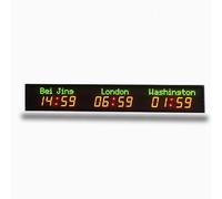 Orologio con Fusi Orari Mondiali, Orologio Digitale con più Fusi Orari, 5 Livelli di Regolazione della Luminosità, GPS Calibrato Automaticamente, Memoria di Spegnimento, Orologio con 3 Città E Fuso O