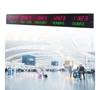 Orologio con Fusi Orari Mondiali, Orologio Mondiale con Fusi Orari, Orologio da Parete Digitale A LED, Orologio con Fusi Orari Mondiali A 5 Città, La Luminosità può Essere Regolata su Tre Livelli, GU