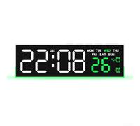 Orologio con luce notturna a LED con luce soffusa, regolazione della luminosità a tre livelli e display della temperatura commutabile tra Celsius e Fahrenheit per un comodo uso domestico (verde)
