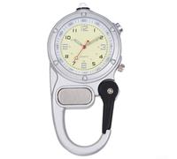 Orologio con moschettone in metallo per zaino, cintura, orologio con | Struttura in metallo e plastica, dimensioni 73 x 38 x 8 mm, si attacca ai passanti del cambio, opzioni nere, blu