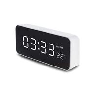 Green Blue GB397 Sveglia digitale con Termometro, 2 allarmi/funzione snooze, Funzione conto alla rovescia, orologio digitale con display della temperatura, alimentato tramite porta USB, bianco