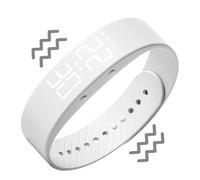 Orologio con sveglia, in silicone, ricaricabile, da indossare e da polso, con vibrazione, per camera da letto, pendolari, biblioteca, viaggi, bambini, ragazzi, uomini, studenti