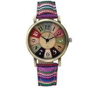 Orologio creativo multicolore per le donne con cinturino intrecciato alla moda con motivo arcobaleno orologio da donna boho hippie stile casual meraviglioso regalo da donna, Viola, Moda