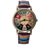 Orologio creativo multicolore per le donne con cinturino intrecciato alla moda con motivo arcobaleno orologio da donna boho hippie stile casual meraviglioso regalo da donna, Blu, Casual