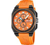 Lotus Orologio Uomo 18976/6 Chrono cassa di Fibra di carbonio Nero cinturino in Gomma Arancione