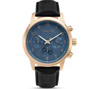 Orologio cronografo da uomo Police con cinturino in pelle blu oro 42 mm - Orologio da uomo cronografo analogico al quarzo