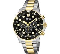 Orologio Cronografo Due Toni Da Uomo Con Cassa Nera Lotus L18757/2