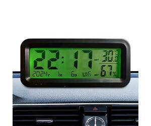Orologio Cruscotto | Decorazione interna digitale a energia solare | Orologio con calendario e formato 24 ore, per camion berlina Pickup Automotive SUV Console Griglia aria Parcheggio