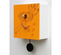 Orologio Cucù da parete Nido 24,5x11xh24,5 cm cassa in MDF laccato , arancio arancio