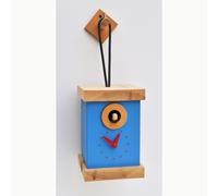Orologio Cucù da parete TITTI 13x13xh20 cm cassa in MDF Azzurro ral 5012 azzurro