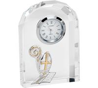 Orologio da appoggio Cristallo comunione, cresima bomboniera 7x2,8xh10 cm Cristallo trasparente K9 in confezione regalo trasparente