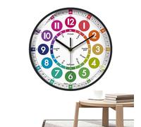 Orologio da apprendimento per bambini: orologio educativo da 10 pollici per imparare a dire l'ora, orologio analogico con batterie, decorazione da parete colorata per la stanza dei bambini