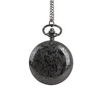 Orologio Da Argento per il nonno, i regali, papà, orologio, collana, catena, orologio da uomo retrò Guarda Lo Zapping (4-Black, One Size)