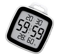 Orologio da bagno con display trasparente con timer per un'esecuzione efficiente delle attività di gestione dei tempi di doccia e display digitale dell'aria condizionata