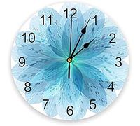 Orologio da bagno Orologio da parete moderno Pianta petali blu PVC Orologio da parete Arredamento per la casa Camera da letto Silent Oclock Watch Wall per soggiorno Grandi orologi da parete