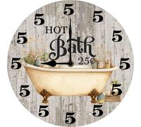 Orologio da bagno per bagno caldo da 25 centesimi divertente orologio da bagno per gli ospiti bagno a batteria orologi silenziosi movimento senza ticchettio decorazione della stanza 25 x 25 cm