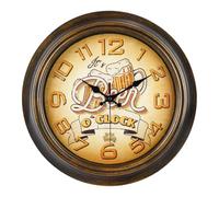 Orologio da bar bar da 35,5 cm | Orologio da parete retrò vintage | Coperchio in vetro temperato | Funzionamento a batteria | Uomo Caverna & Idea regalo per uomo | Beer O Clock
