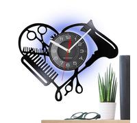 Orologio da barbiere - Regali da barbiere da 12 pollici per uomo, con motivo a forbici e pettine per la decorazione della parete Regalo silenzioso per un barbiere | Decorazione del negozio di barbiere