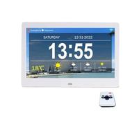 Orologio Da Calendario For Demenza For Anziani WIFI 10/7 Pollici Cornice For Foto Digitale Display A Grande Schermo A LED Ora E Data Previsioni Meteo Un'Esperienza Visiva Squisita(7 inch White)