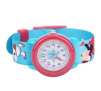 Orologio da Cartone Animato Impermeabile per Bambini con Custodia Bicolore per Strumento di Riconoscimento del Tempo in un Giocoso Design a Fiocco di Neve (volare nella neve)