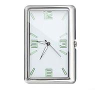 Orologio da cruscotto con movimento al quarzo e quadrante in vetro, design quadrato con numeri e minuti chiari (poster bianco)