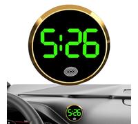 Orologio da cruscotto per auto: display elettronico automatico del tempo, elegante accessorio interno per cruscotto, design compatto per auto, aspetto analogico classico | Re