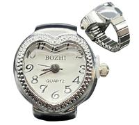 Orologio da dito ad anello, cinturino elastico da 2 cm, anello al quarto elastico, orologio analogico creativo con design regolabile, accessori alla moda per donne e uomini, elegante e compatto