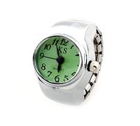 Orologio da dito alla moda, orologio da polso da uomo e donna, con anello di barretta creativo, elastico rotondo al quarzo, numeri romani per farti raffreddare nella folla, Lyndee, One Size