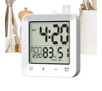 Orologio da doccia - 5,1 x 11,3 cm impermeabile digitale timer da parete | Display LCD touch screen con funzione conto alla rovescia e visualizzazione della temperatura | /foro per appendere