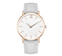 Orologio da donna al quarzo con cinturino in pelle, analogico, al quarzo, quadrante di personalità, casual, elegante, da donna, da lavoro, per la salute, Grigio, misura unica, Cinturino