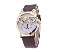 Orologio da donna al quarzo con quadrante con gatti, alla moda, per la vecchia scuola, Caff, misura unica, Cinturino